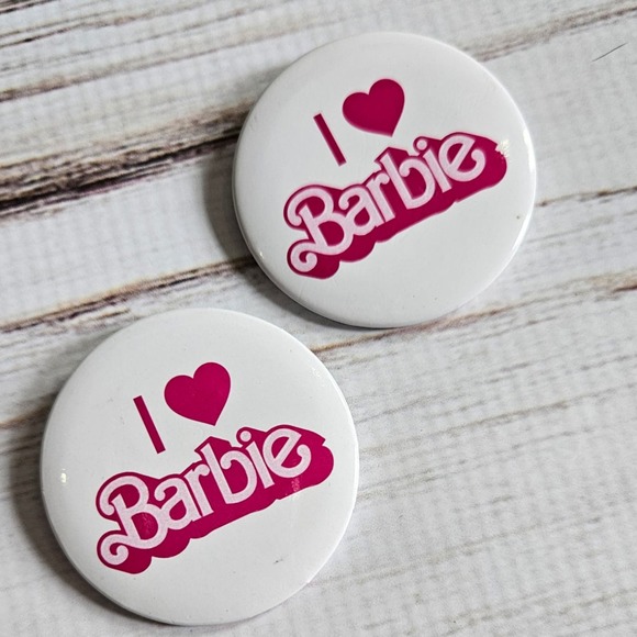 Barbie Other - The Barbie Movie Promotional Button Pins 2 I Love Barbie